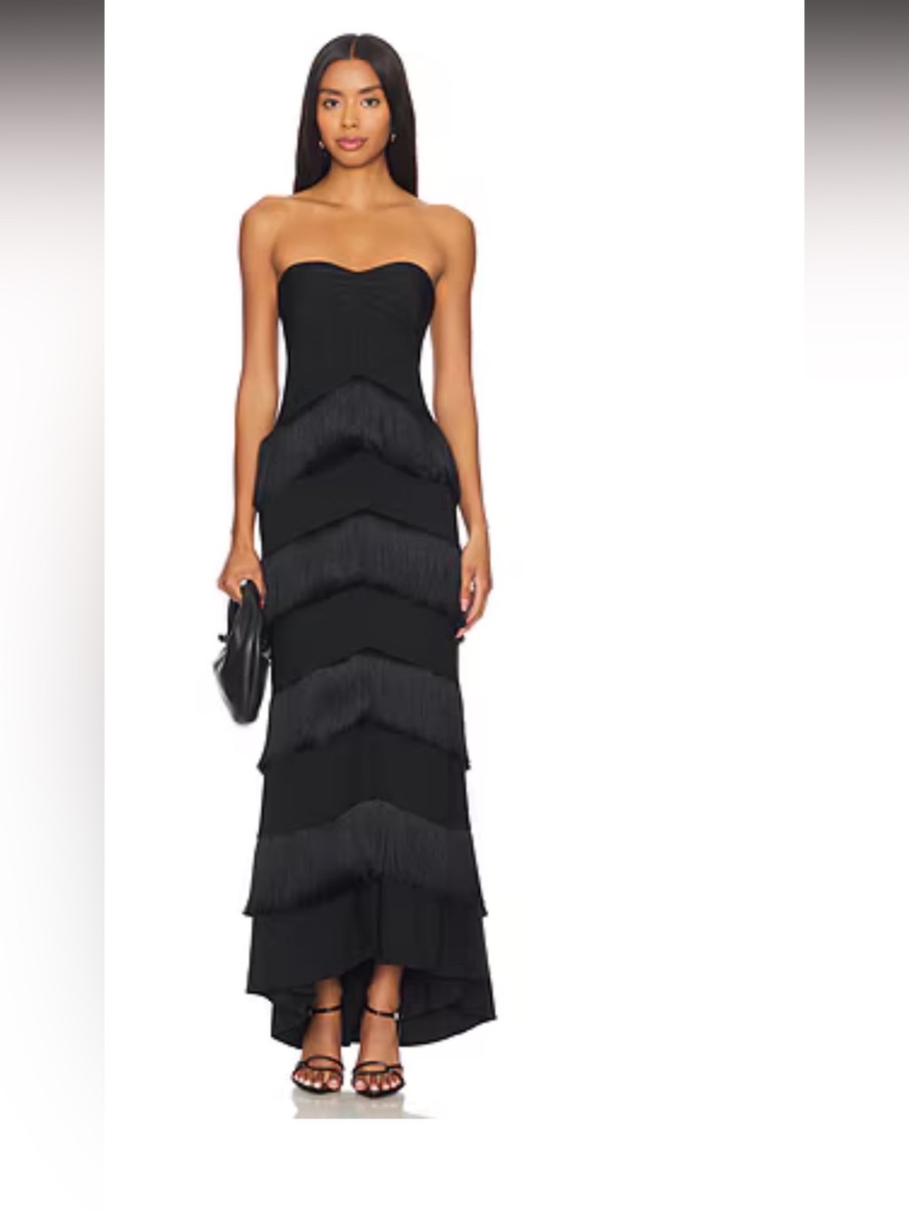 House Of Harlow 1960 Hera Fringe Black Sz XL